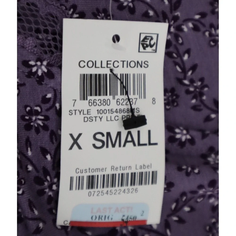 Charter‎ Club Women's Short-Sleeve Floral Nightgown - Dusty Lilac Purple - XS